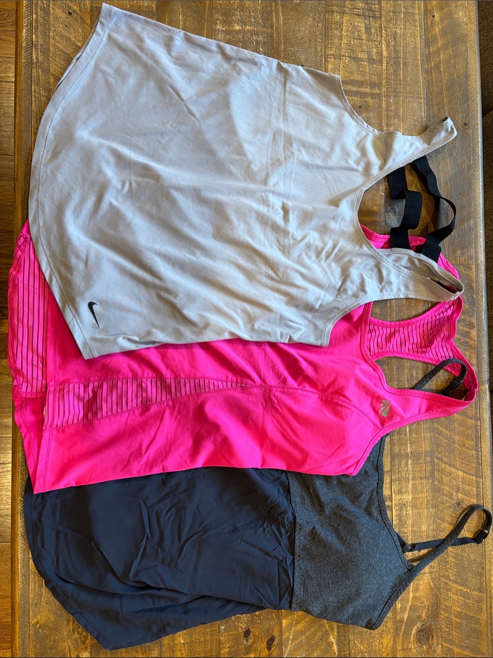 Nike/UnderArmour/Marika tek Women’s White, Hot Pink & Black Athletic Tank Trio